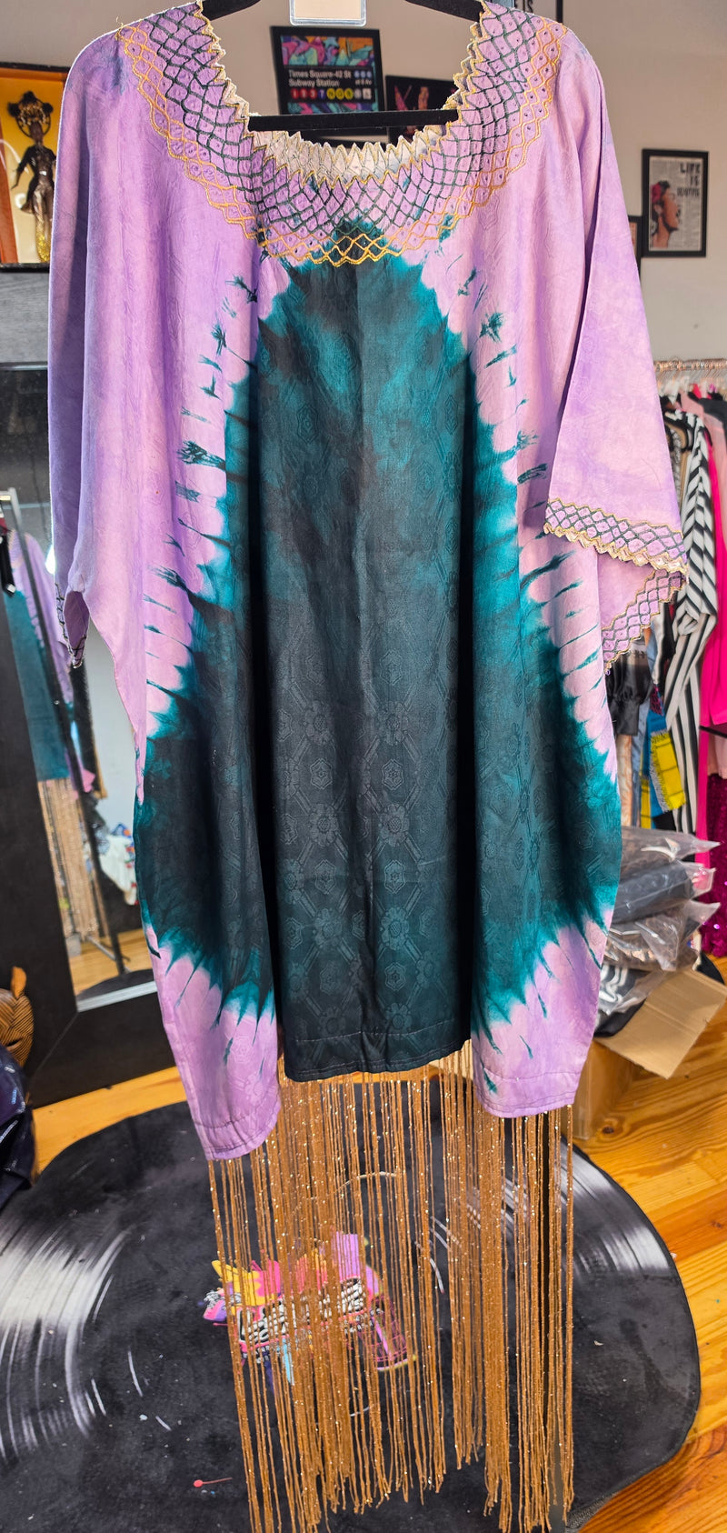 The Electric Lady - Tie Dye Fringe Dashiki Kaftan
