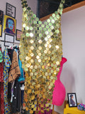 Silence Is Golden - Gold Mirror Disc Chainmail Vintage Tank Top