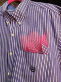 Pocket Full Of Pretty - Reworked Blue Striped Cropped Menswear Button Down Shirt