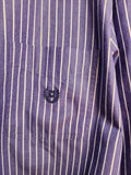 Pocket Full Of Pretty - Reworked Blue Striped Cropped Menswear Button Down Shirt